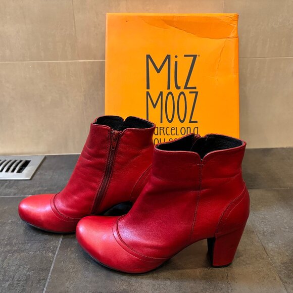 Miz Mooz Red Leather Booties - Picture 2 of 15